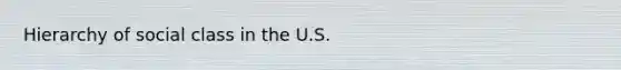 Hierarchy of social class in the U.S.