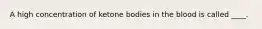 A high concentration of ketone bodies in the blood is called ____.