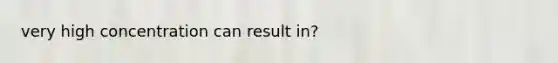 very high concentration can result in?