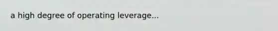 a high degree of operating leverage...