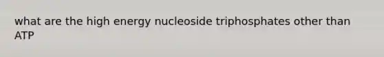 what are the high energy nucleoside triphosphates other than ATP