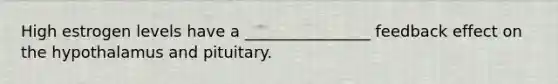 High estrogen levels have a ________________ feedback effect on the hypothalamus and pituitary.