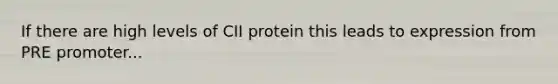 If there are high levels of CII protein this leads to expression from PRE promoter...