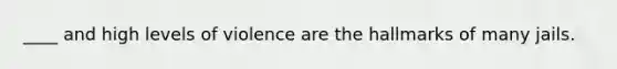 ____ and high levels of violence are the hallmarks of many jails.