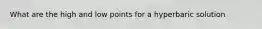 What are the high and low points for a hyperbaric solution