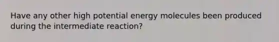 Have any other high potential energy molecules been produced during the intermediate reaction?