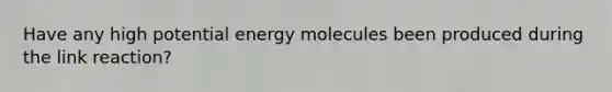 Have any high potential energy molecules been produced during the link reaction?