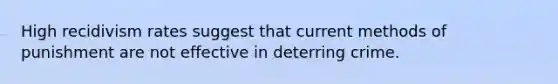 High recidivism rates suggest that current methods of punishment are not effective in deterring crime.