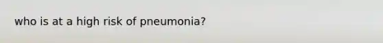 who is at a high risk of pneumonia?