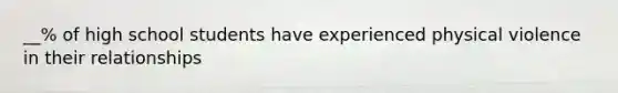 __% of high school students have experienced physical violence in their relationships