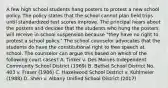 A few high school students hang posters to protest a new school policy. The policy states that the school cannot plan field trips until standardized test scores improve. The principal hears about the posters and decides that the students who hung the posters will receive in-school suspension because "they have no right to protest a school policy." The school counselor advocates that the students do have the constitutional right to free speech at school. The counselor can argue this based on which of the following court cases? A. Tinker v. Des Moines Independent Community School District (1969) B. Bethel School District No. 403 v. Fraser (1986) C. Hazelwood School District v. Kuhlmeier (1988) D. Shen v. Albany Unified School District (2017)