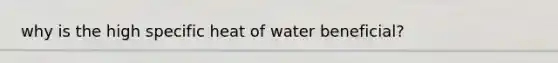 why is the high specific heat of water beneficial?