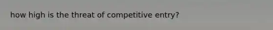 how high is the threat of competitive entry?