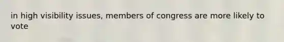 in high visibility issues, members of congress are more likely to vote