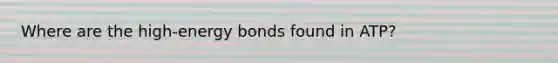Where are the high-energy bonds found in ATP?
