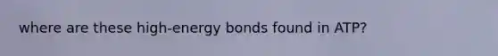 where are these high-energy bonds found in ATP?