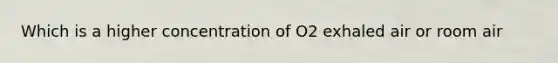 Which is a higher concentration of O2 exhaled air or room air