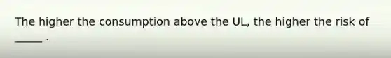 The higher the consumption above the UL, the higher the risk of _____ .