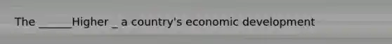 The ______Higher _ a country's economic development