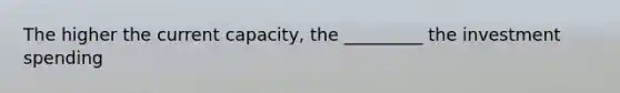 The higher the current capacity, the _________ the investment spending