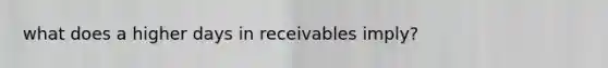 what does a higher days in receivables imply?