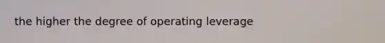 the higher the degree of operating leverage