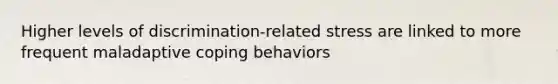 Higher levels of discrimination-related stress are linked to more frequent maladaptive coping behaviors