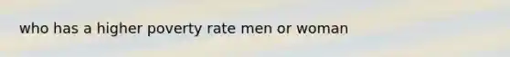 who has a higher poverty rate men or woman