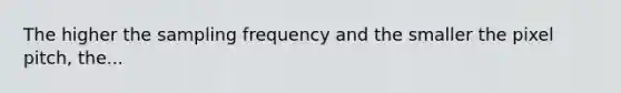 The higher the sampling frequency and the smaller the pixel pitch, the...