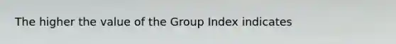 The higher the value of the Group Index indicates