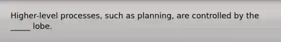 Higher-level processes, such as planning, are controlled by the _____ lobe.