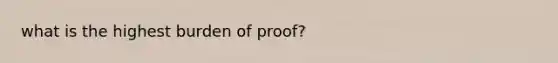 what is the highest burden of proof?