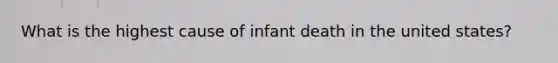 What is the highest cause of infant death in the united states?