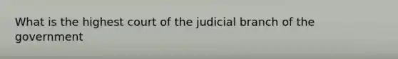 What is the highest court of the judicial branch of the government