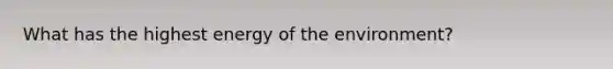 What has the highest energy of the environment?