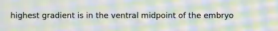 highest gradient is in the ventral midpoint of the embryo