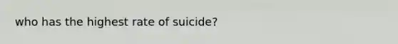 who has the highest rate of suicide?