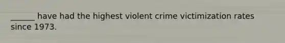 ______ have had the highest violent crime victimization rates since 1973.