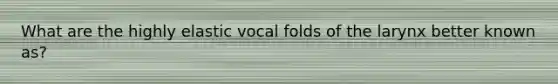 What are the highly elastic vocal folds of the larynx better known as?