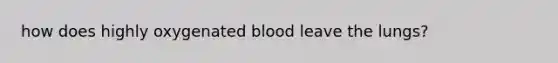 how does highly oxygenated blood leave the lungs?