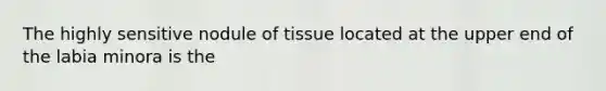 The highly sensitive nodule of tissue located at the upper end of the labia minora is the