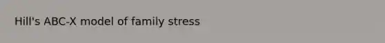 Hill's ABC-X model of family stress