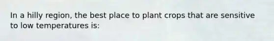 In a hilly region, the best place to plant crops that are sensitive to low temperatures is: