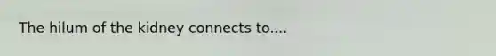 The hilum of the kidney connects to....