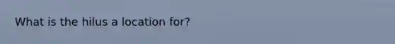 What is the hilus a location for?