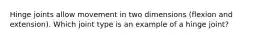 Hinge joints allow movement in two dimensions (flexion and extension). Which joint type is an example of a hinge joint?