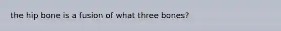 the hip bone is a fusion of what three bones?