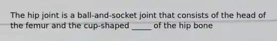 The hip joint is a ball-and-socket joint that consists of the head of the femur and the cup-shaped _____ of the hip bone