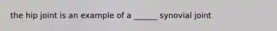 the hip joint is an example of a ______ synovial joint
