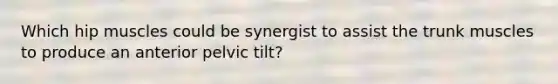 Which hip muscles could be synergist to assist the trunk muscles to produce an anterior pelvic tilt?